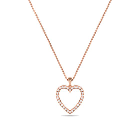 Classic Round Diamond Heart Pendant