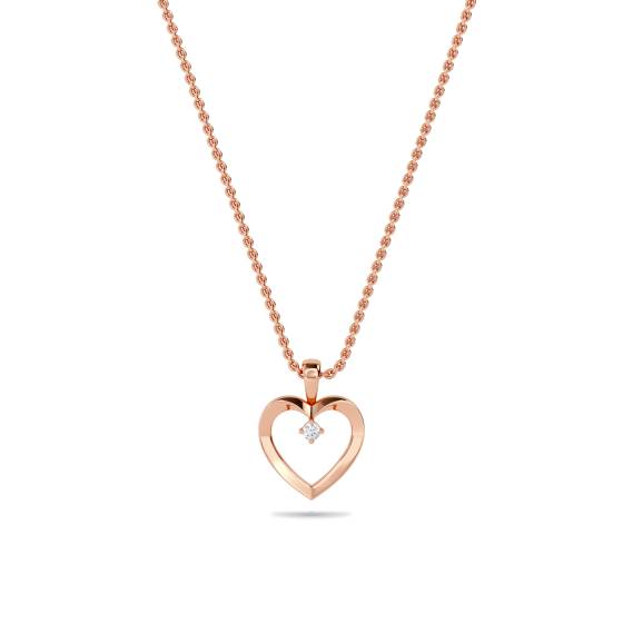 Classic Round Diamond Double Heart Pendant