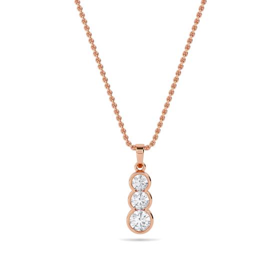 Elegant Round Diamond Trilogy Pendant