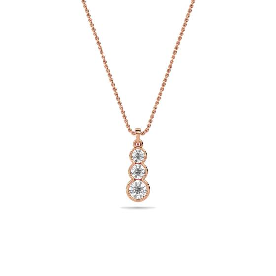 Elegant Round Diamond Trilogy Pendant