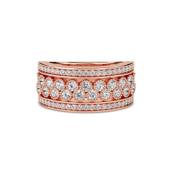 9.5mm Round Diamond Multi Row Dress Ring