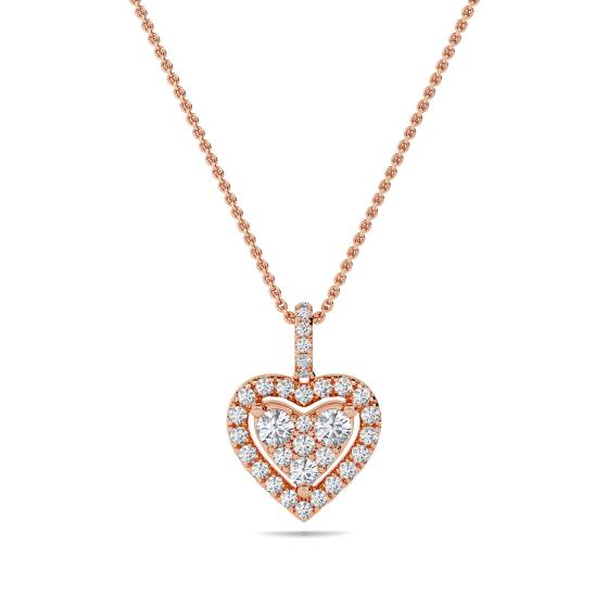 0.40ct Classic Round Diamond Heart Pendant