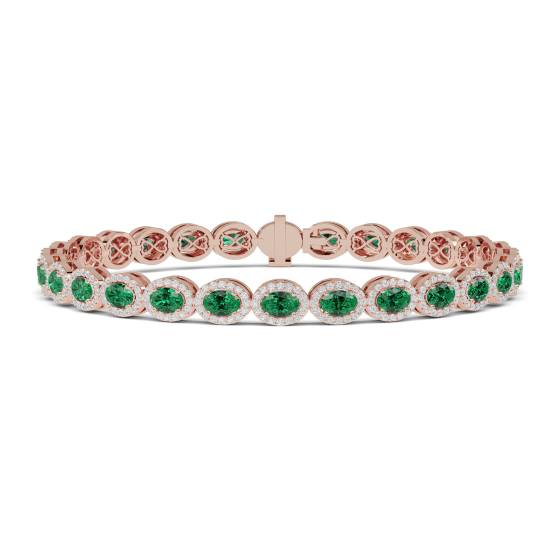12.30ct Elegant Diamond and Emerald Tennis Bracelet