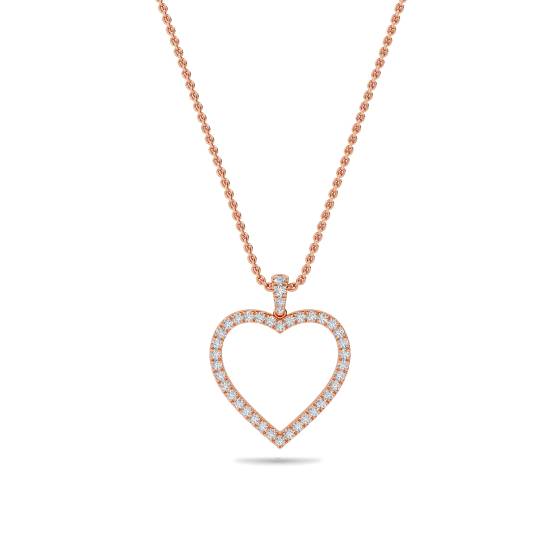 Classic Round Diamond Heart Pendant
