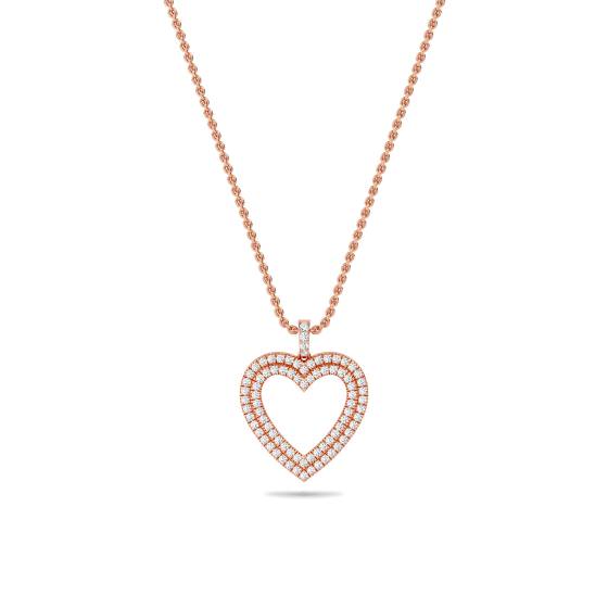 Classic Round Diamond Heart Pendant