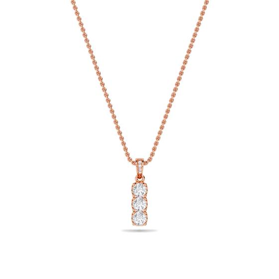 Elegant Round Diamond Trilogy Pendant