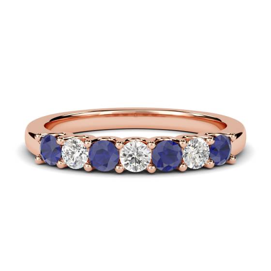 0.50ct Blue Sapphire and Diamond Eternity Ring