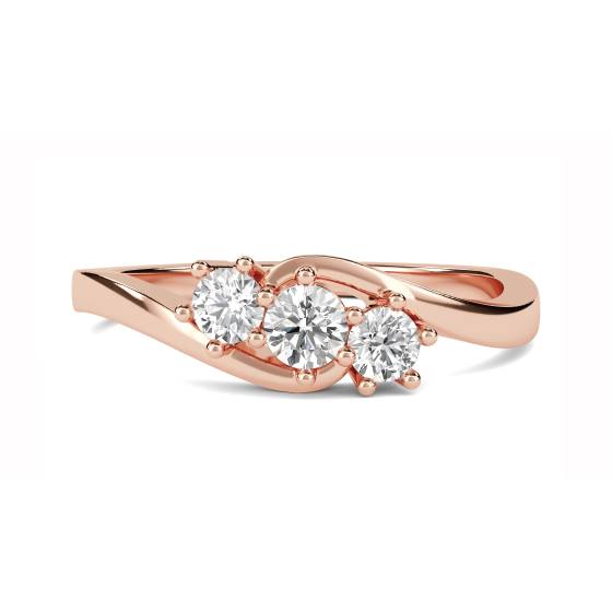 Crossover Round Diamond Trilogy Ring