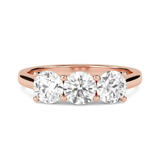 Modern Round Diamond Trilogy Ring