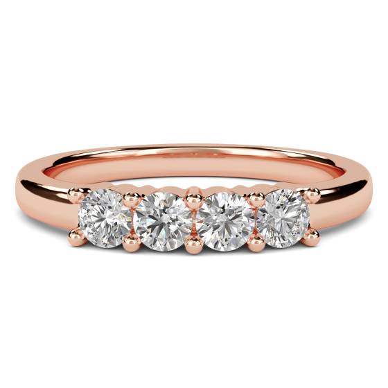 4 Stone Round Diamond Half Eternity Ring