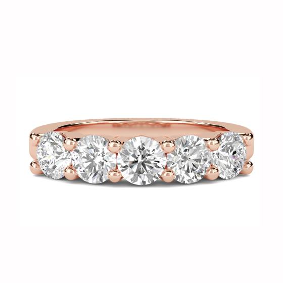 5 Stone Round Diamond Half Eternity Ring