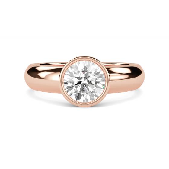 Round Diamond Bezel Set Engagement Ring