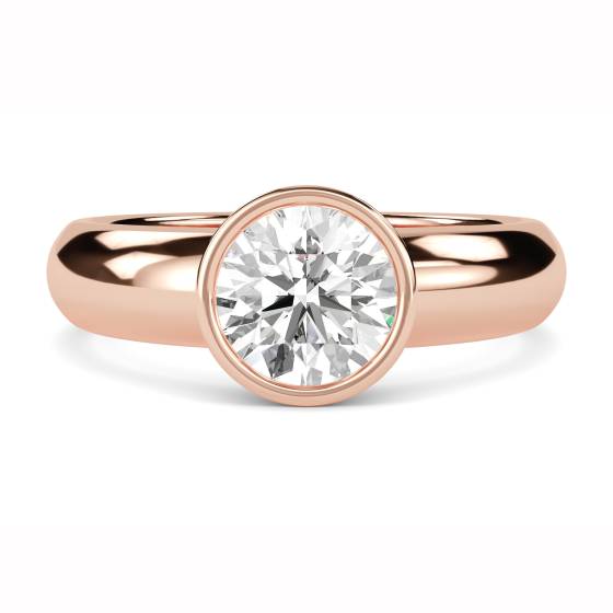 Round Diamond Bezel Set Engagement Ring
