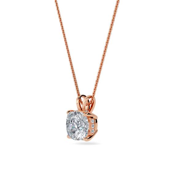 Cushion Diamond Halo Pendant