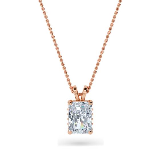 Radiant Diamond Halo Pendant