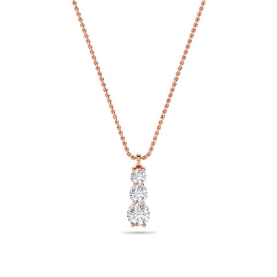 Traditional Round Trilogy Diamond Pendant