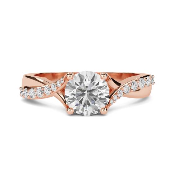 Round Shoulder Set Diamond Engagement Ring