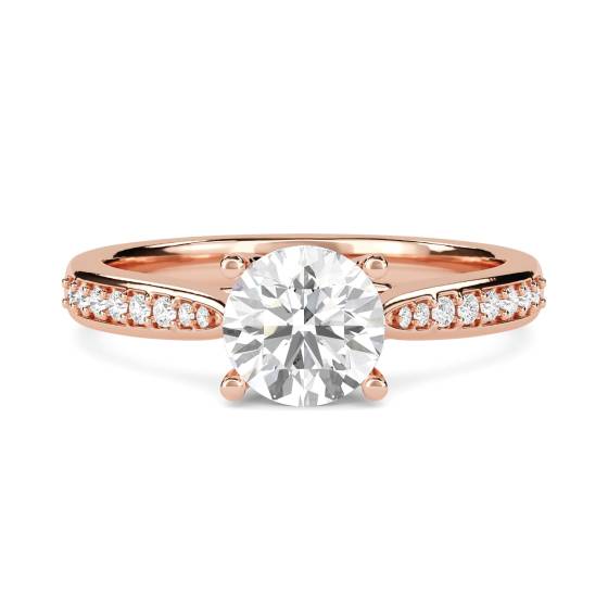 Round Diamond Shoulder Set Ring