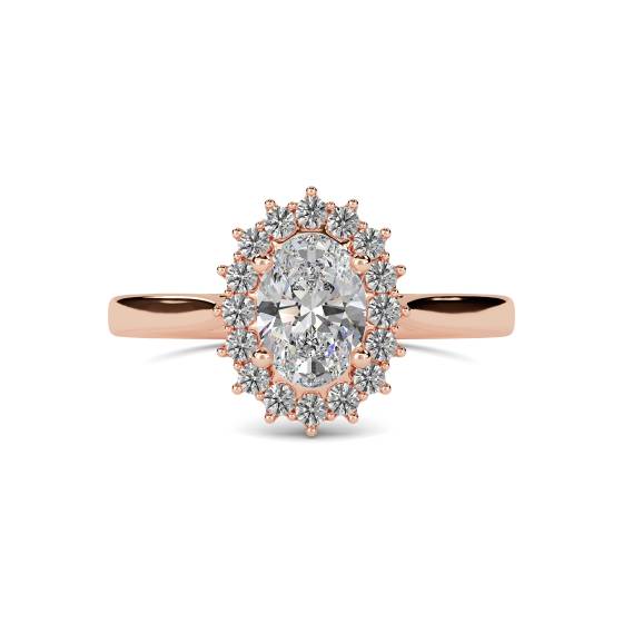 Oval Diamond Halo Ring