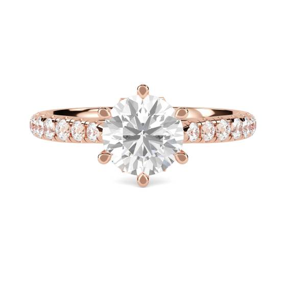 Round Diamond Shoulder Set Ring