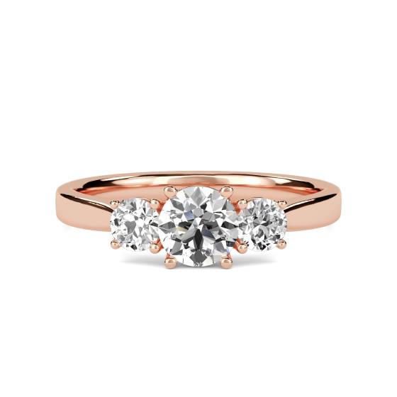 Crossover Round Diamond Trilogy Ring