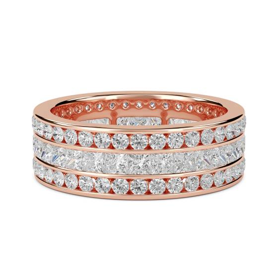 Round and Princess Diamond Full Eternity Ring