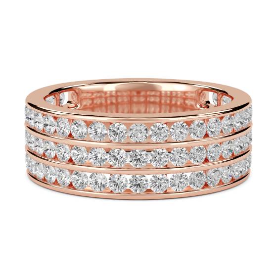 Triple Row Round Diamond Eternity Ring