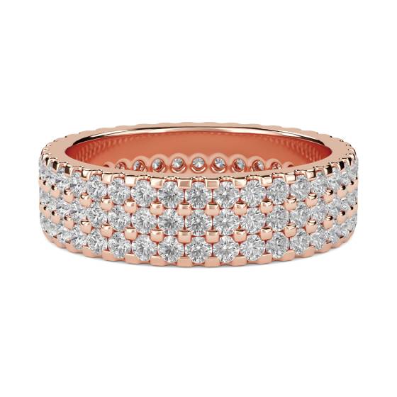 Three Row Round Diamond Full Eternity Ring