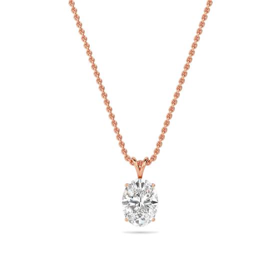 Oval Diamond Solitaire Pendant