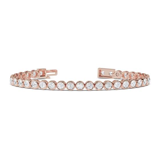 Unique Round Diamond Bezel Set Tennis Bracelet
