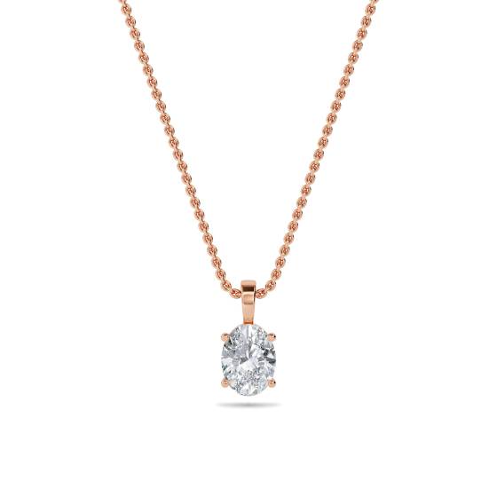 Classic Oval Diamond Solitaire Pendant