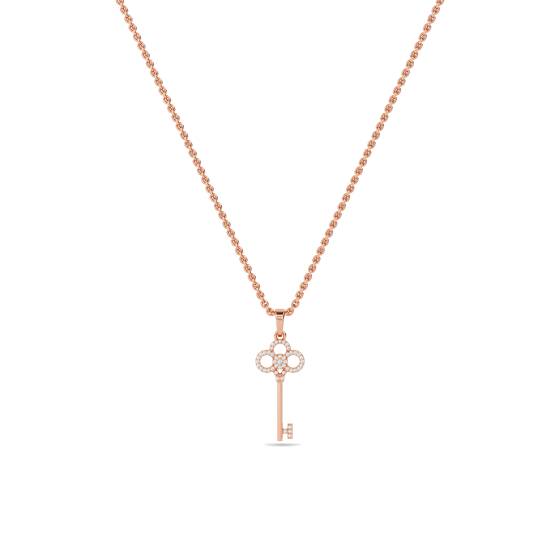 Pave Set Key Diamond Pendant