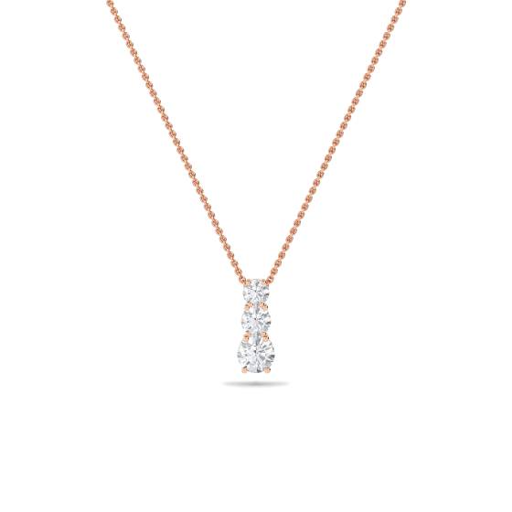 Graduated Round Diamond Trilogy Pendant