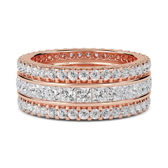 2.75ct Triple Row Diamond Full Eternity and Dress Ring