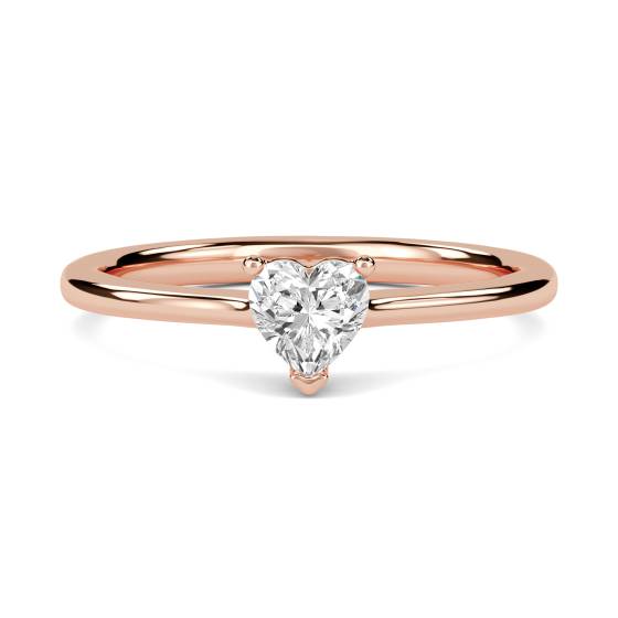 Modern Heart Diamond Engagement Ring
