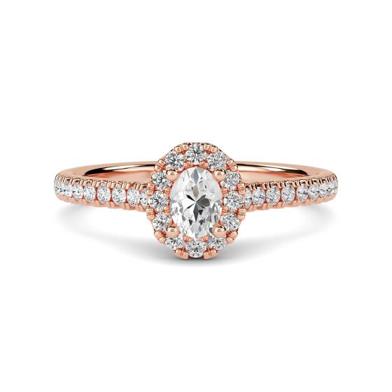 Round and Oval Diamond Cluster Ring