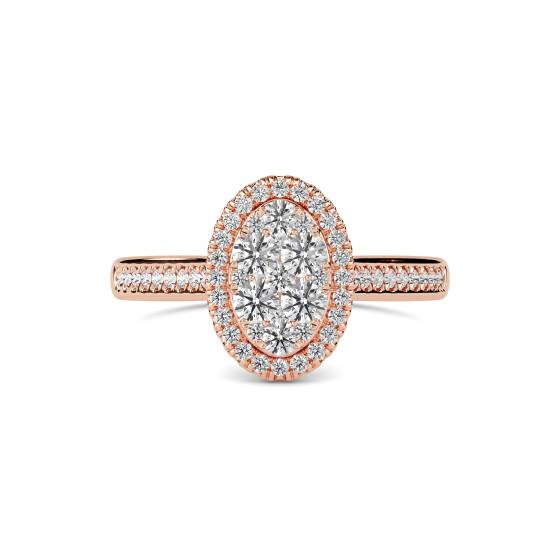 0.50ct Elegant Round Diamond Cluster Ring