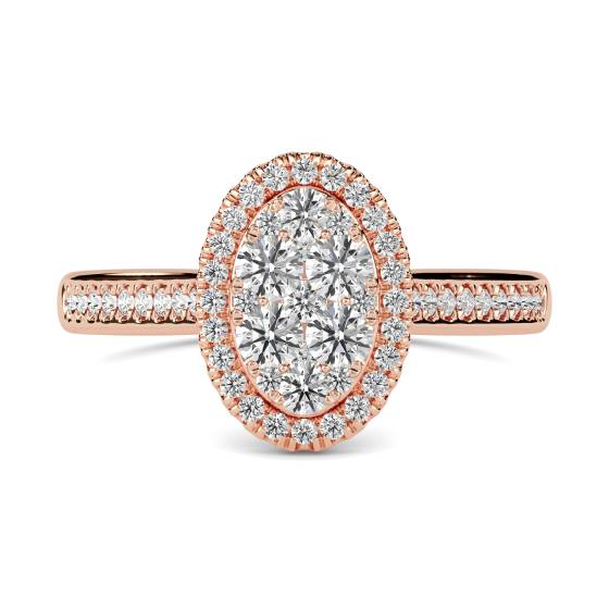 0.50ct Elegant Round Diamond Cluster Ring