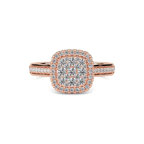 0.50ct Elegant Round Diamond Cluster Ring