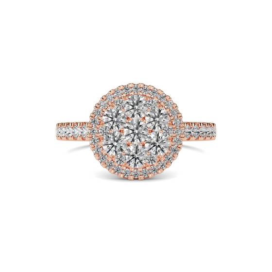 1.00ct Elegant Round Diamond Cluster Ring