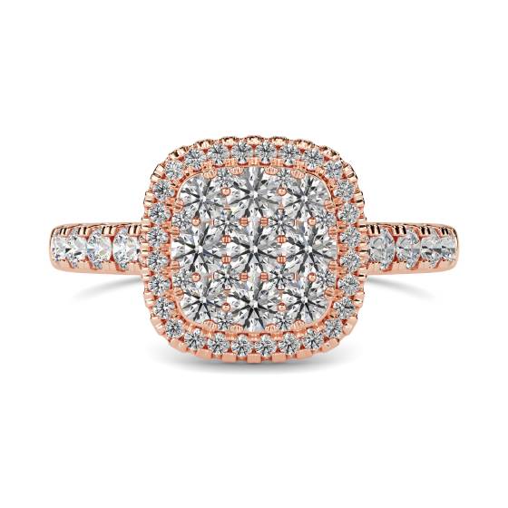 1.00ct Elegant Round Diamond Cluster Ring