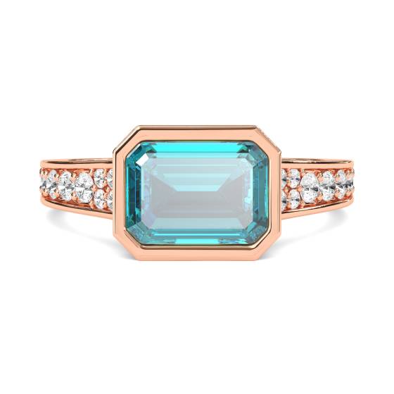 2.30ct Aquamarine Bezel Set Ring