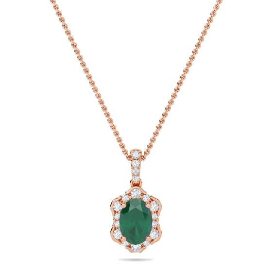 1.45ct Emerald Vintage Pendant and Chain