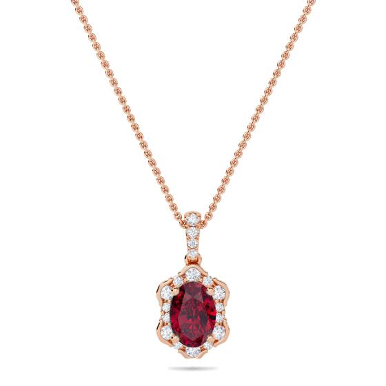 1.45ctruby Vintage Pendant and Chain