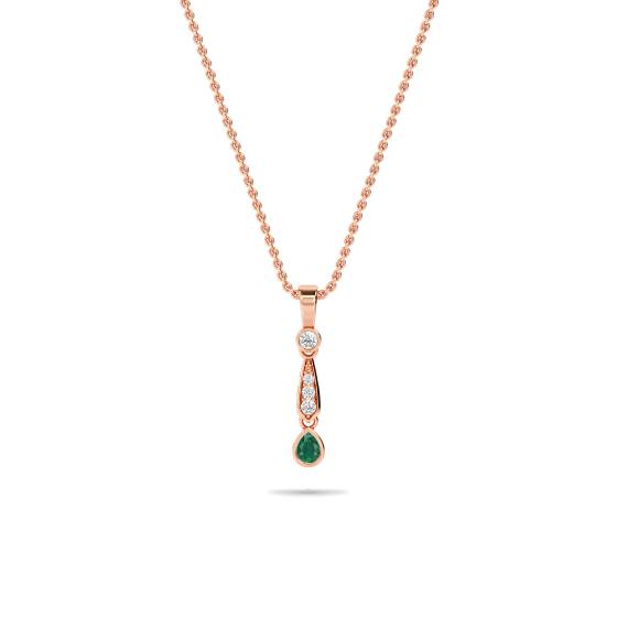 0.25ct Emerald Kite Pendant and Chain