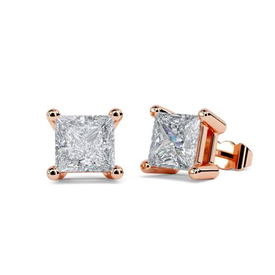 1.02ct VS/E-F Princess Stud Earrings