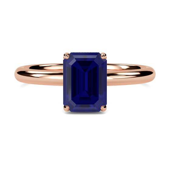 Emerald Blue Sapphire Gemstone Halo Ring