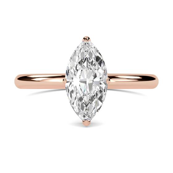 Marquise Diamond High Set Hidden Halo Ring