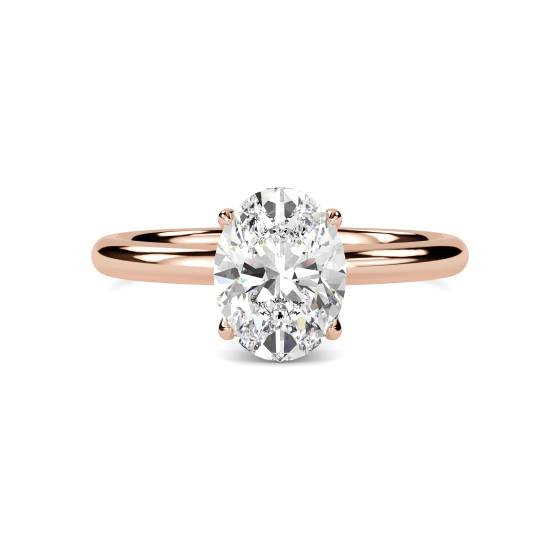 Oval Diamond Hidden Halo Ring