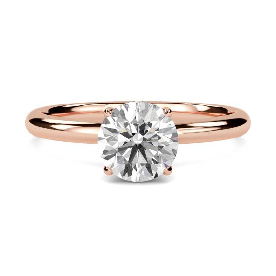 Round Diamond High Set Hidden Halo Ring